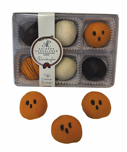 Glutenfri halloween trøffel romkugler - 6 stk æske
